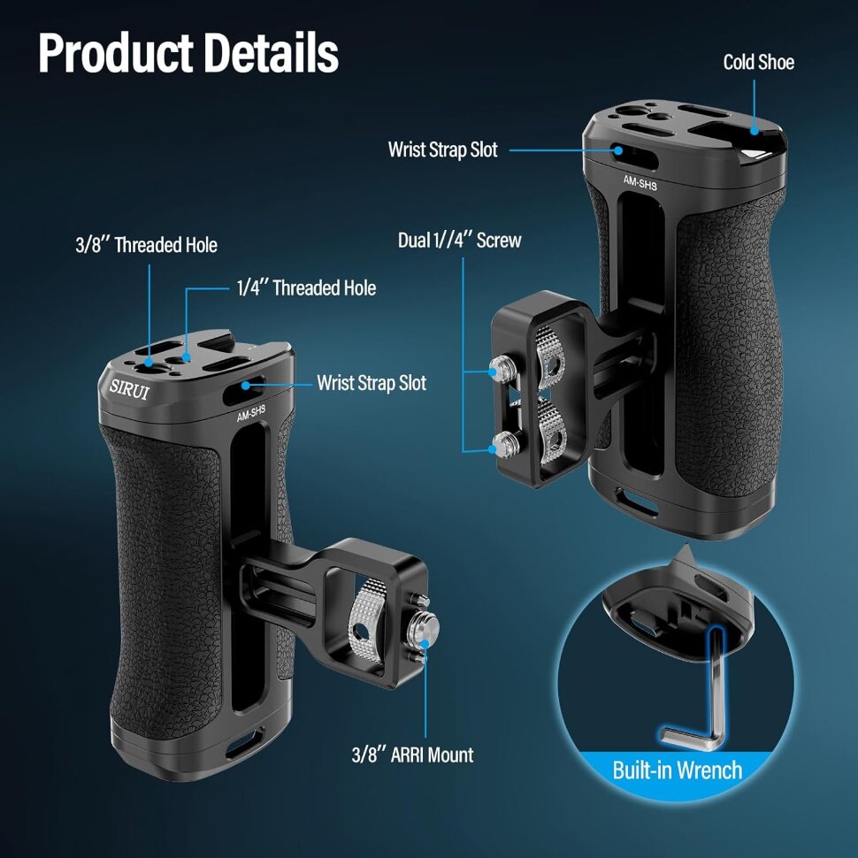 Рукоятка Sirui Side Handle ARRI Mount + Double 1/4" Рукоятка Sirui Side Handle ARRI Mount + Double 1/4"