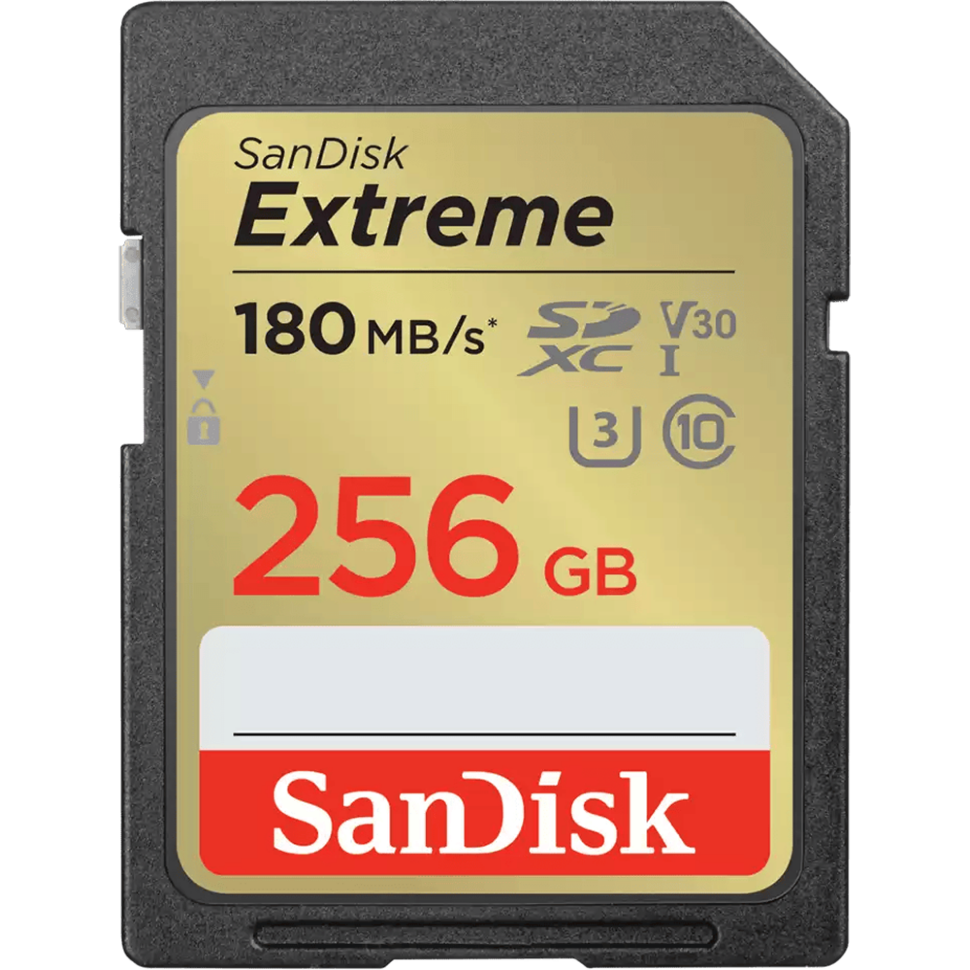 Карта памяти SanDisk Extreme SDXC V30, UHS-I Class 3 (U3), Class 10 256 Гб