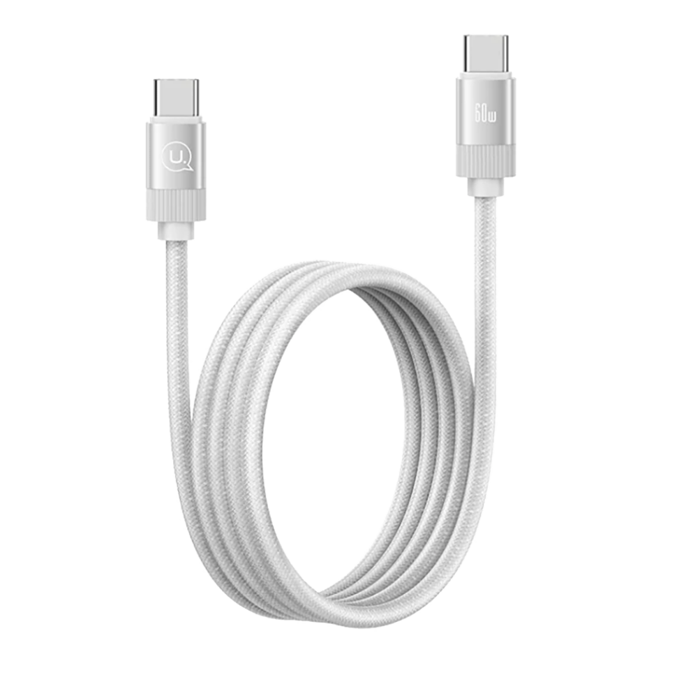 Кабель USAMS US-SJ704 Rui Magnetic 60W Type-C 1м Серебро Кабель USAMS US-SJ704 Rui Magnetic 60W Type-C 1м Серебро