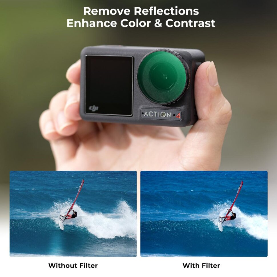 Светофильтр K&F Concept Nano-X CPL для DJI Osmo Action 4 Светофильтр K&F Concept Nano-X CPL для DJI Osmo Action 4
