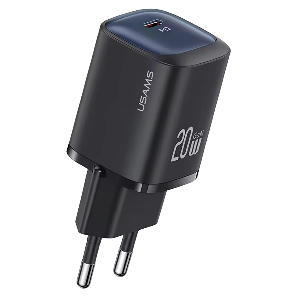 Сетевой адаптер Usams CC248 20W GaN Чёрный Сетевой адаптер Usams CC248 20W GaN Чёрный
