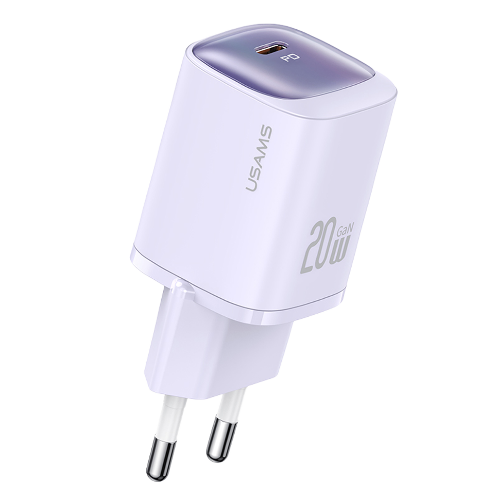 Сетевой адаптер Usams CC248 20W GaN Фиолетовый Сетевой адаптер Usams CC248 20W GaN Фиолетовый