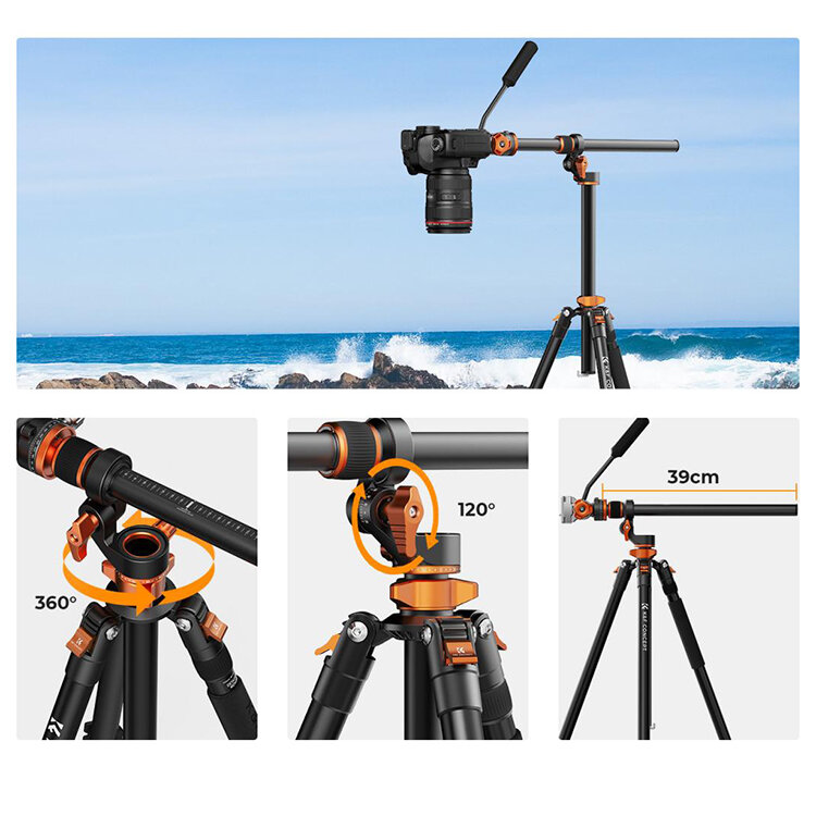 Штатив K&F Concept T254A7 с головой FH-03 Штатив K&F Concept T254A7 с головой FH-03