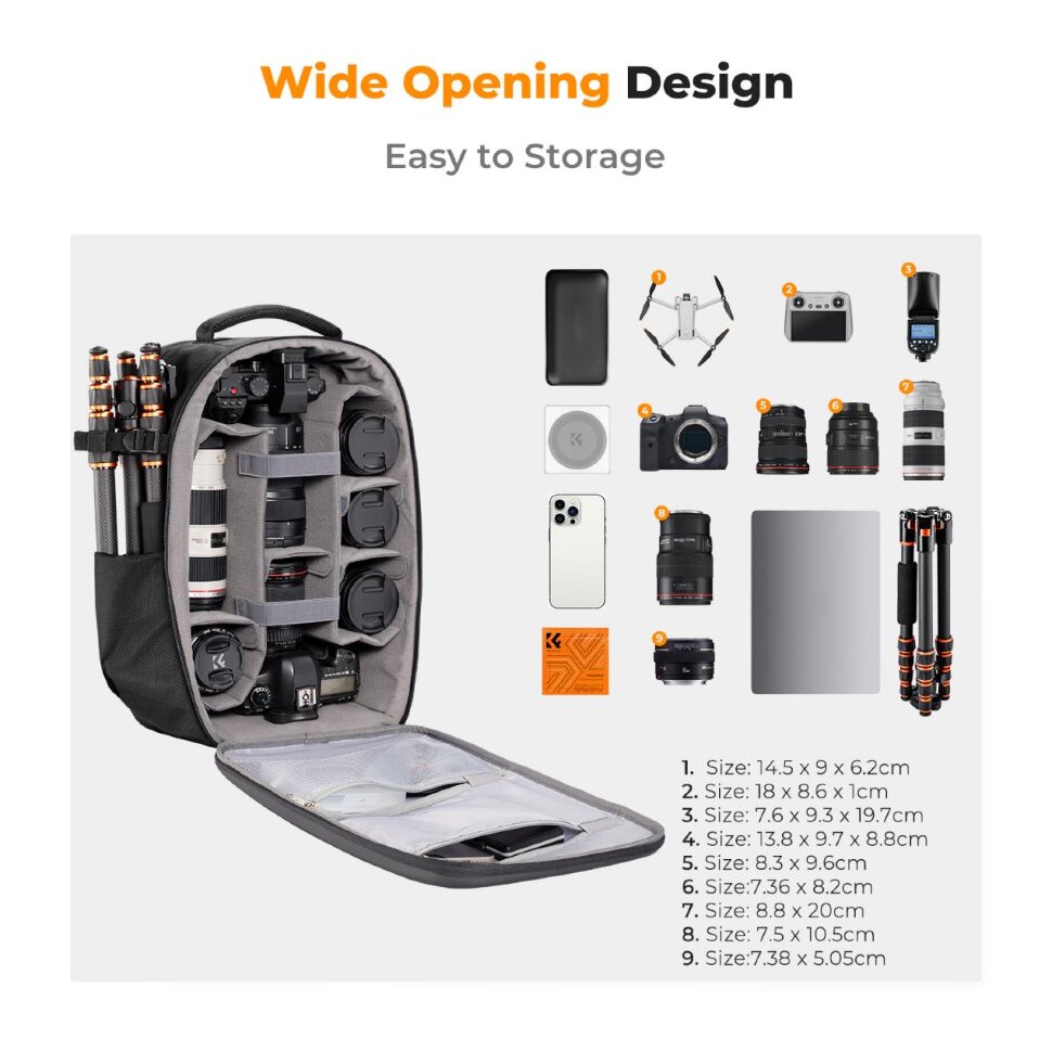 Рюкзак K&F Concept HardShell 22L Чёрный Рюкзак K&F Concept HardShell 22L Чёрный