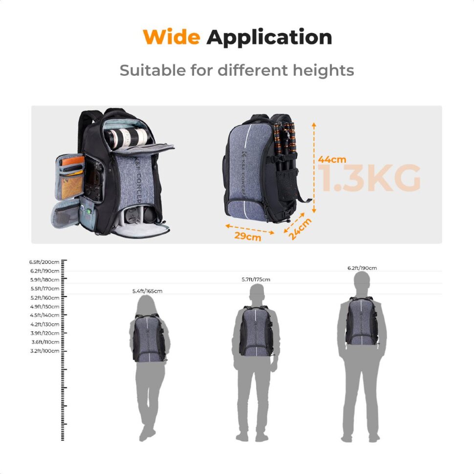 Рюкзак K&F Concept Camera Backpack 25L Рюкзак K&F Concept Camera Backpack 25L