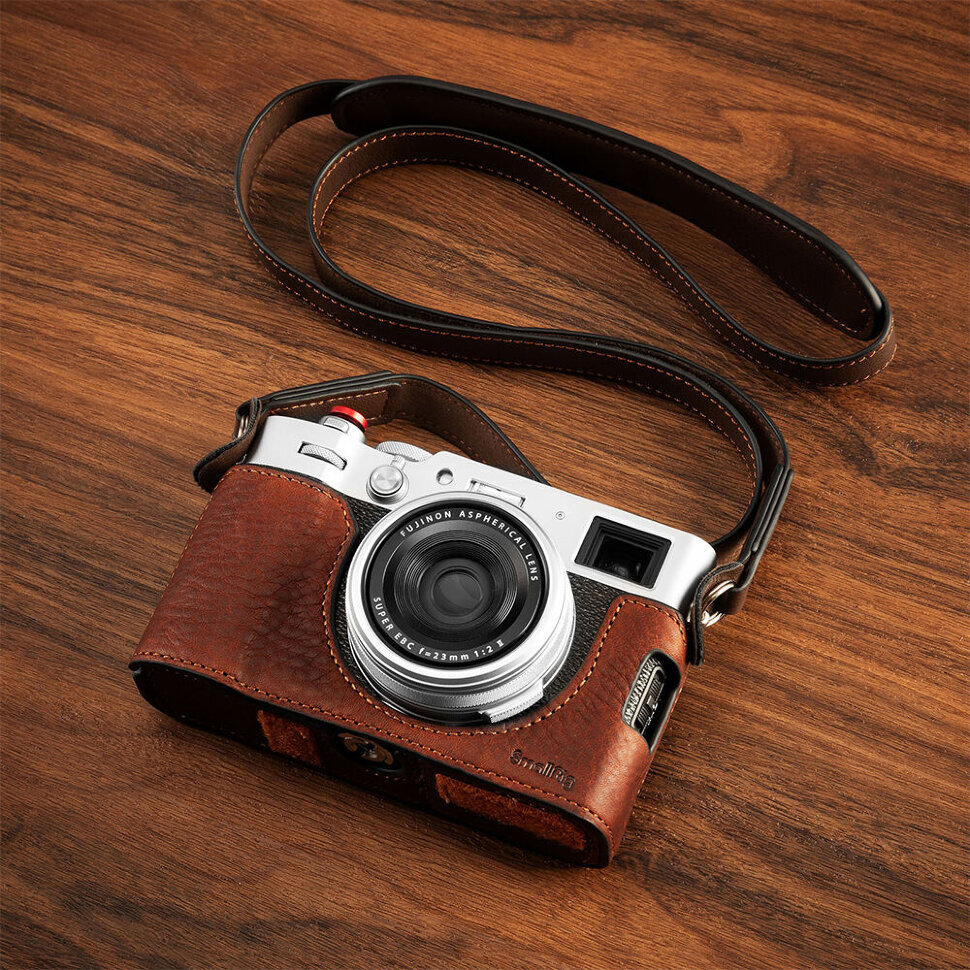 Чехол SmallRig Leather Half Case Kit для Fujifilm X100VI Коричневый Чехол SmallRig Leather Half Case Kit для Fujifilm X100VI Коричневый