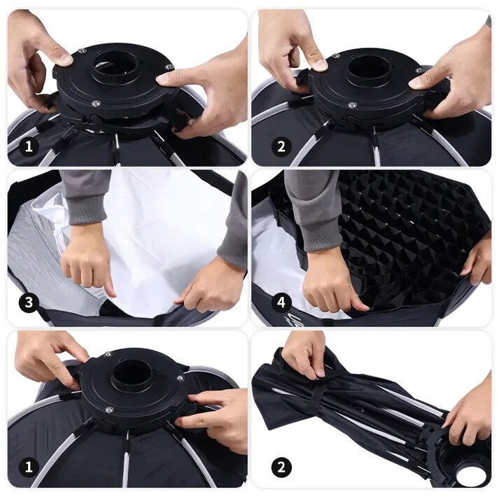 Софтбокс Ulanzi Fold DS60 Mini Bowens с сотами Софтбокс Ulanzi Fold DS60 Mini Bowens с сотами