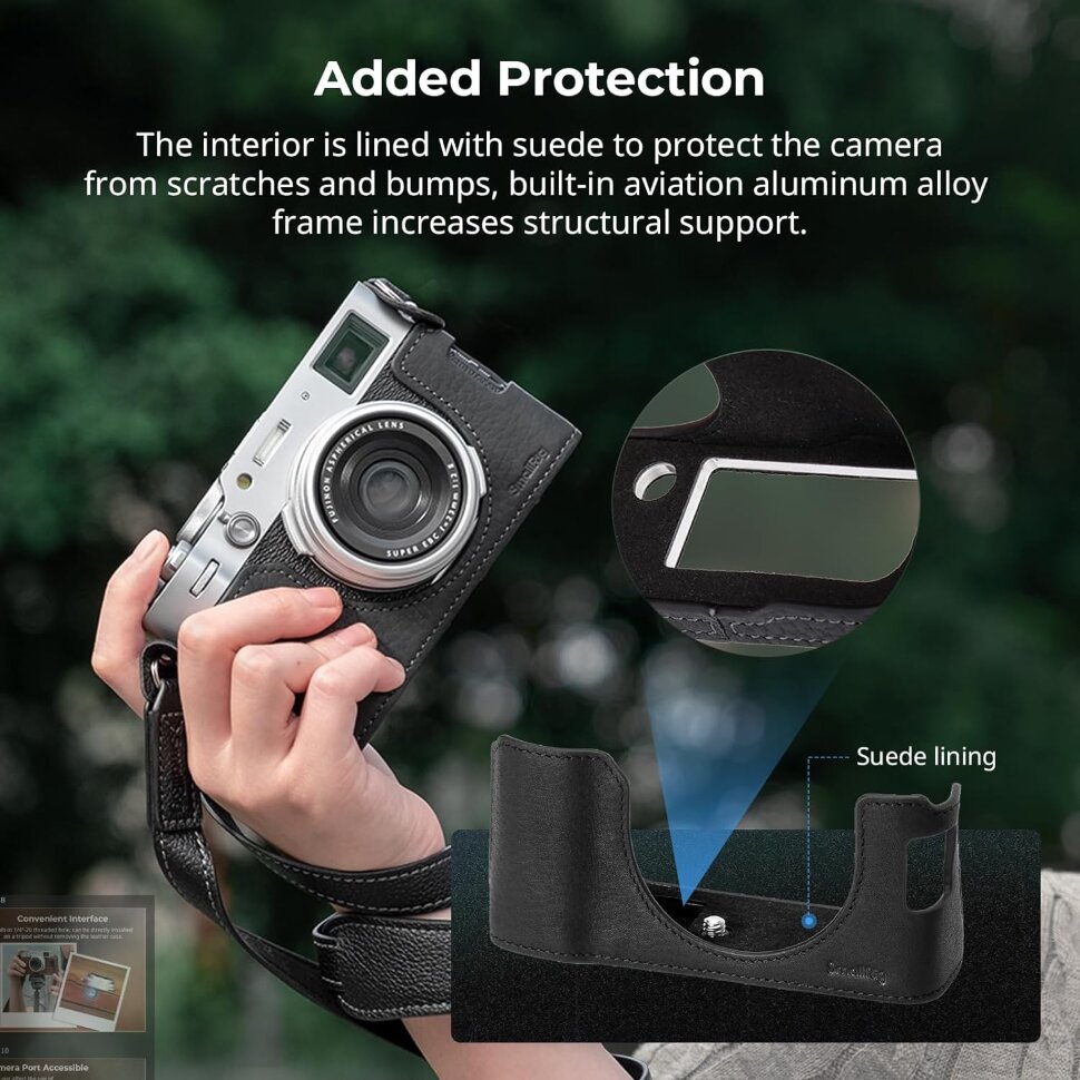 Чехол SmallRig Leather Half Case Kit для Fujifilm X100VI Чёрный Чехол SmallRig Leather Half Case Kit для Fujifilm X100VI Чёрный