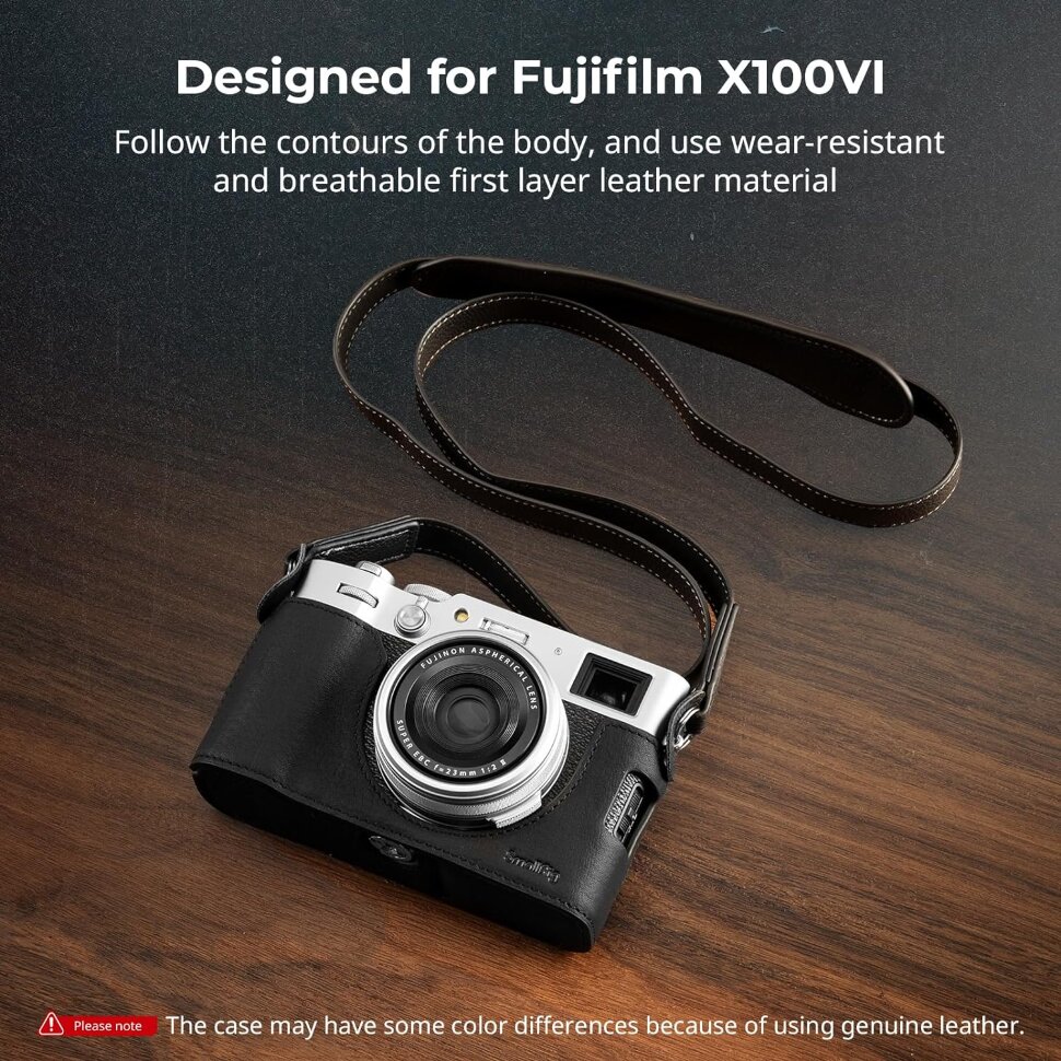 Чехол SmallRig Leather Half Case Kit для Fujifilm X100VI Чёрный Чехол SmallRig Leather Half Case Kit для Fujifilm X100VI Чёрный