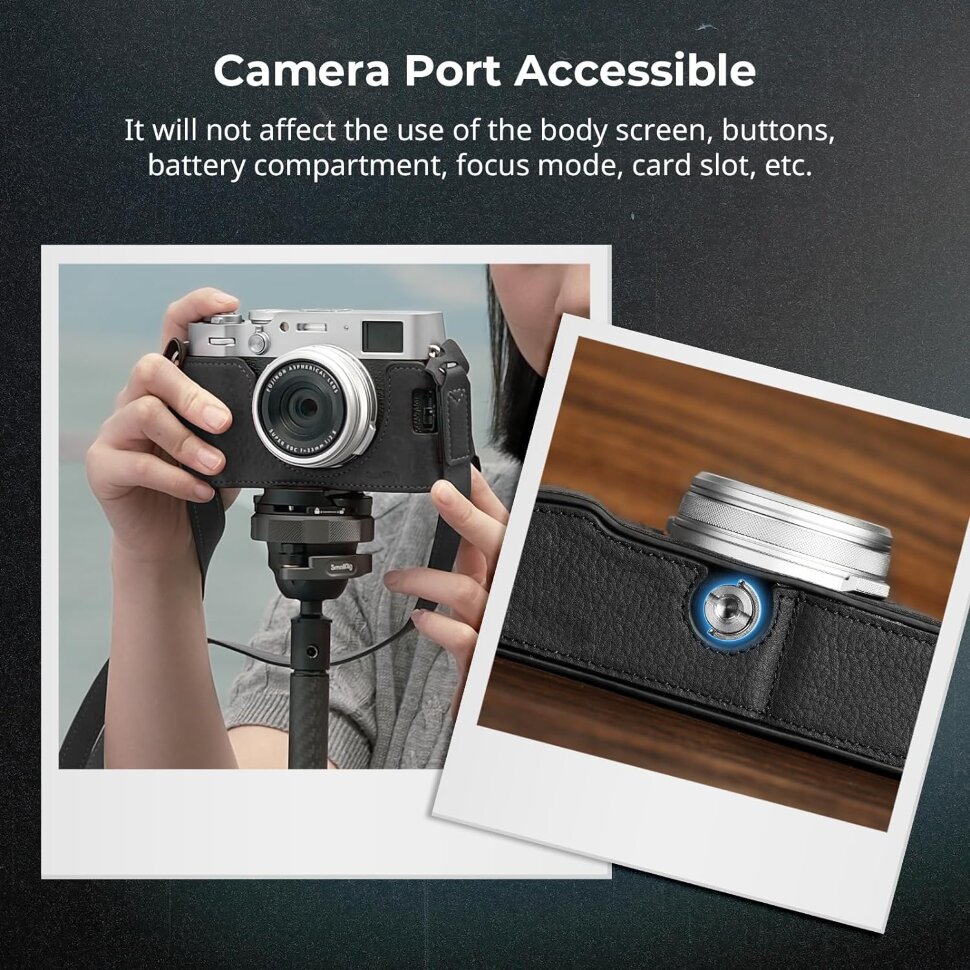 Чехол SmallRig Leather Half Case Kit для Fujifilm X100VI Чёрный Чехол SmallRig Leather Half Case Kit для Fujifilm X100VI Чёрный