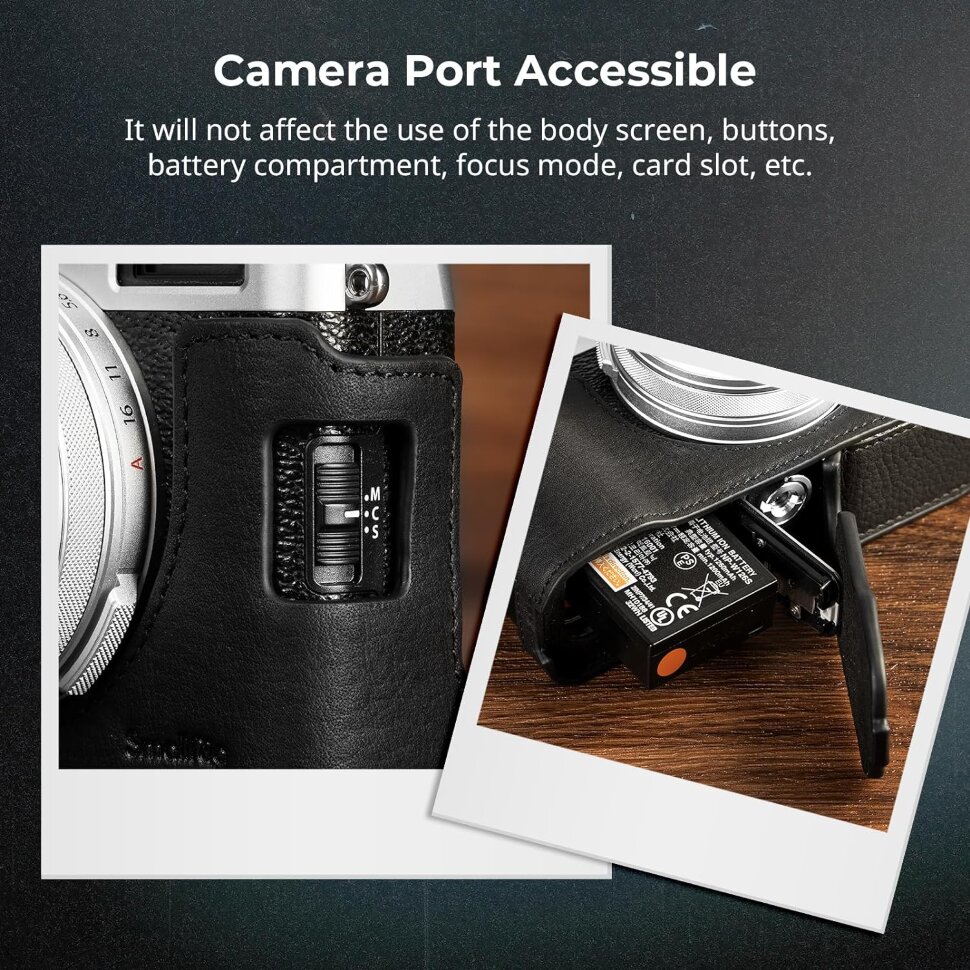 Чехол SmallRig Leather Half Case Kit для Fujifilm X100VI Чёрный Чехол SmallRig Leather Half Case Kit для Fujifilm X100VI Чёрный