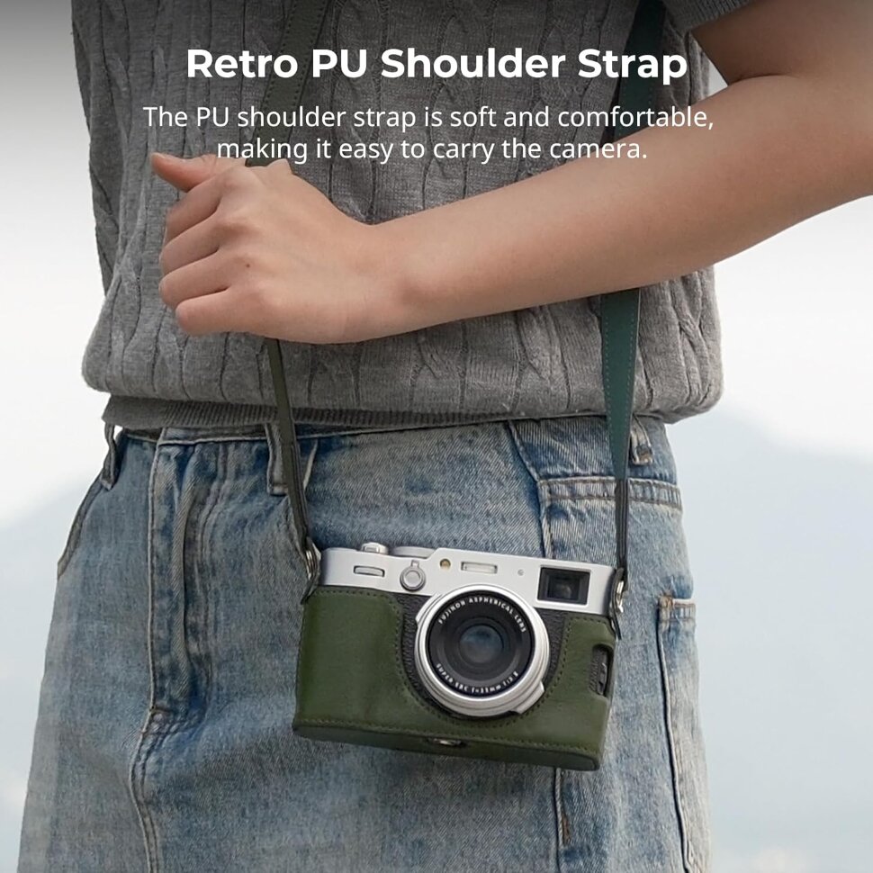 Чехол SmallRig Leather Half Case Kit для Fujifilm X100VI Зелёный Чехол SmallRig Leather Half Case Kit для Fujifilm X100VI Зелёный