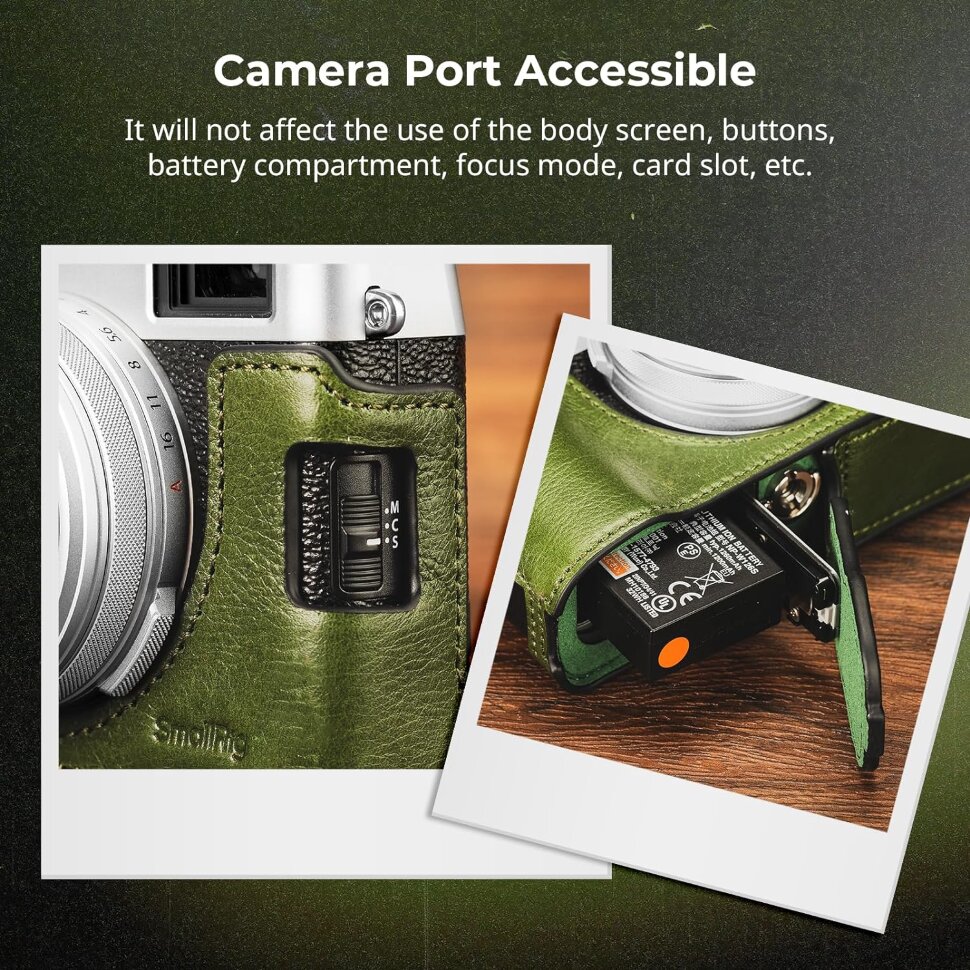 Чехол SmallRig Leather Half Case Kit для Fujifilm X100VI Зелёный Чехол SmallRig Leather Half Case Kit для Fujifilm X100VI Зелёный