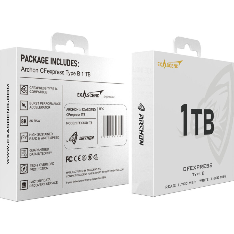 Карта памяти Exascend Archon CFexpress Type-B 1TB Карта памяти Exascend Archon CFexpress Type-B 1TB