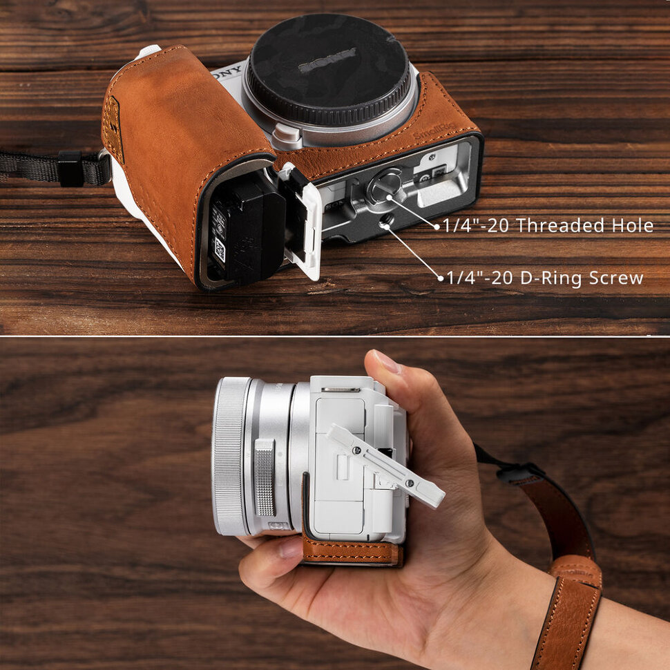 Чехол SmallRig Leather Case Kit для Sony ZV-E10 II Коричневый Чехол SmallRig Leather Case Kit для Sony ZV-E10 II Коричневый