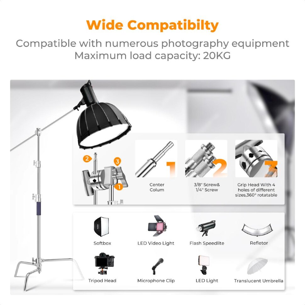 Стойка - журавль K&F Concept KF34.037 C-stand Стойка - журавль K&F Concept KF34.037 C-stand