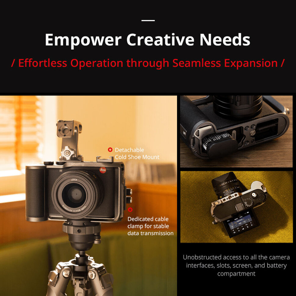 Площадка с рукояткой SmallRig 4568 для Leica Q3 Площадка с рукояткой SmallRig 4568 для Leica Q3