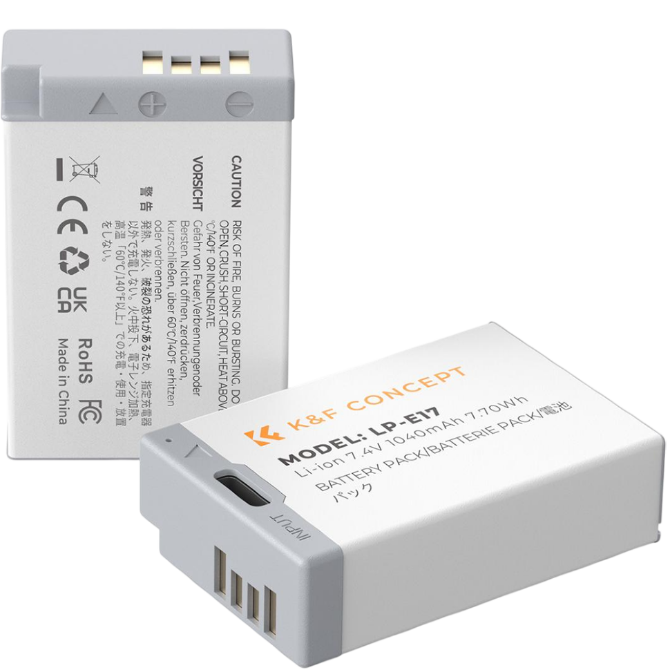 Комплект аккумуляторов K&F Concept LP-E17 Type-C (2шт) Комплект аккумуляторов K&F Concept LP-E17 Type-C (2шт)