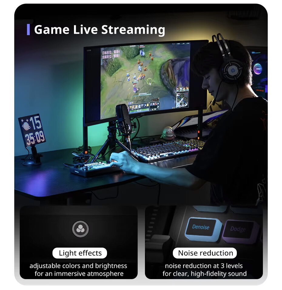 Внешняя звуковая карта Ulanzi AX01 Live Streaming Sound Card Внешняя звуковая карта Ulanzi AX01 Live Streaming Sound Card