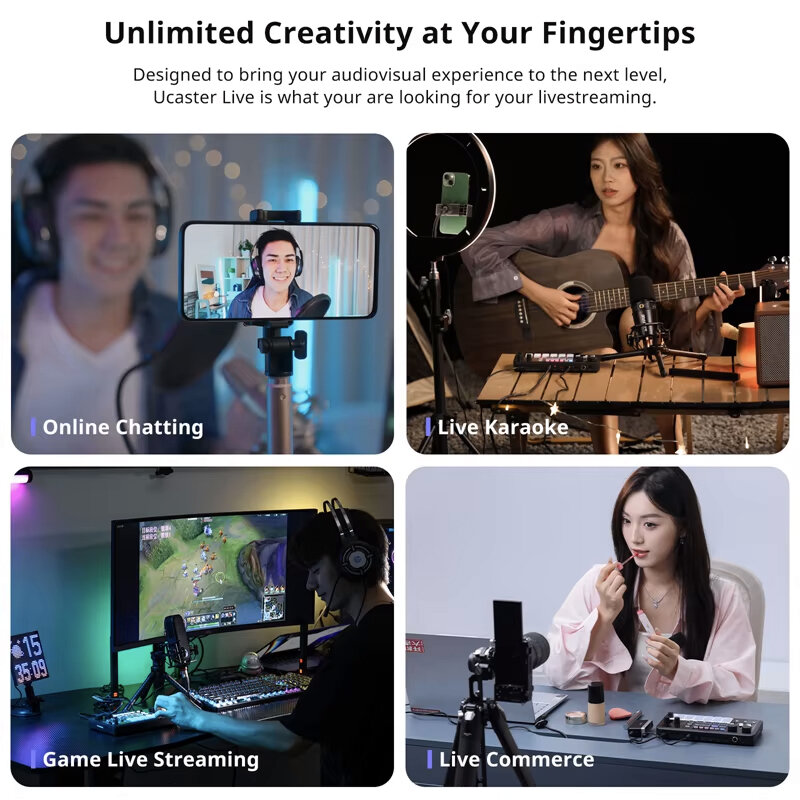 Внешняя звуковая карта Ulanzi AX01 Live Streaming Sound Card Внешняя звуковая карта Ulanzi AX01 Live Streaming Sound Card