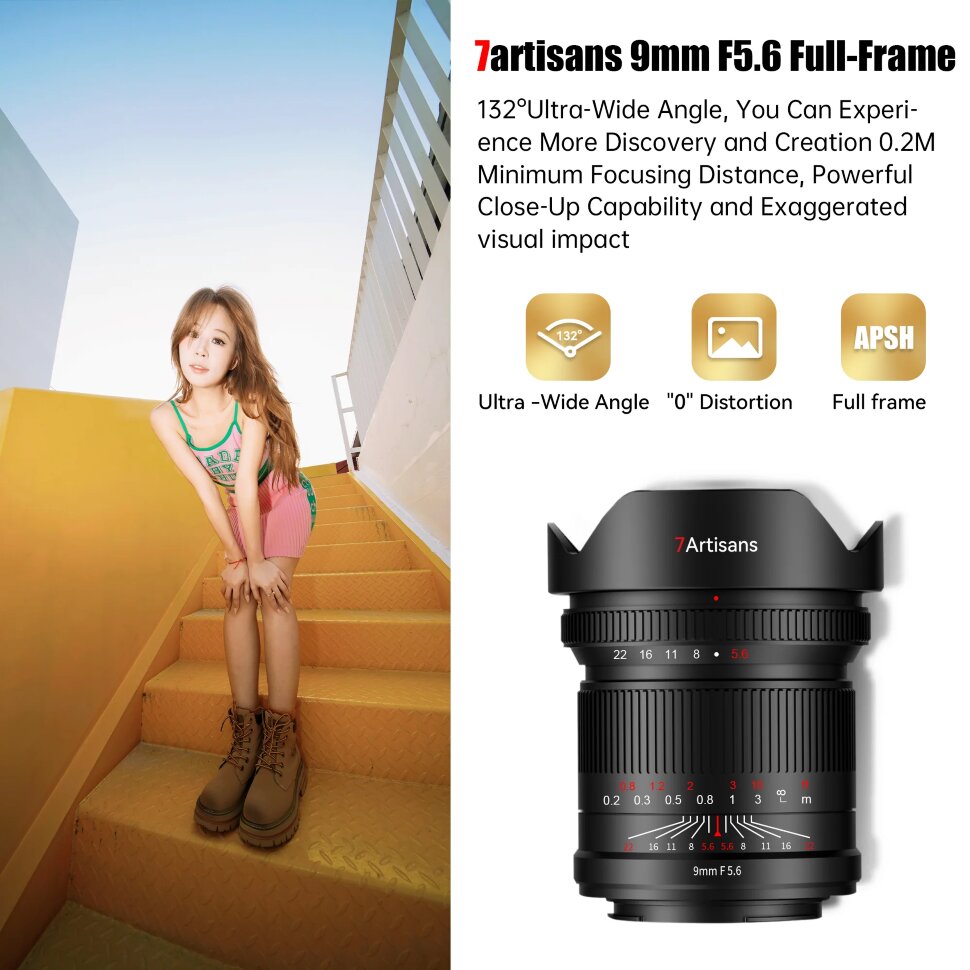 Объектив 7Artisans 9mm F5.6 E-Mount Объектив 7Artisans 9mm F5.6 E-Mount