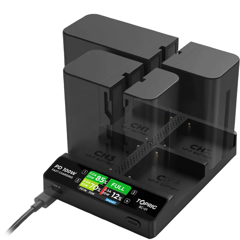 Зарядное устройство Accsoon TOPRIG BC-01 100W 4-Bay для NP-F Зарядное устройство Accsoon TOPRIG BC-01 100W 4-Bay для NP-F