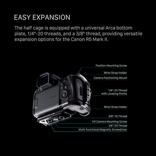 Клетка Tilta Half Cage для Canon R5 Mark II Чёрная Клетка Tilta Half Cage для Canon R5 Mark II Чёрная