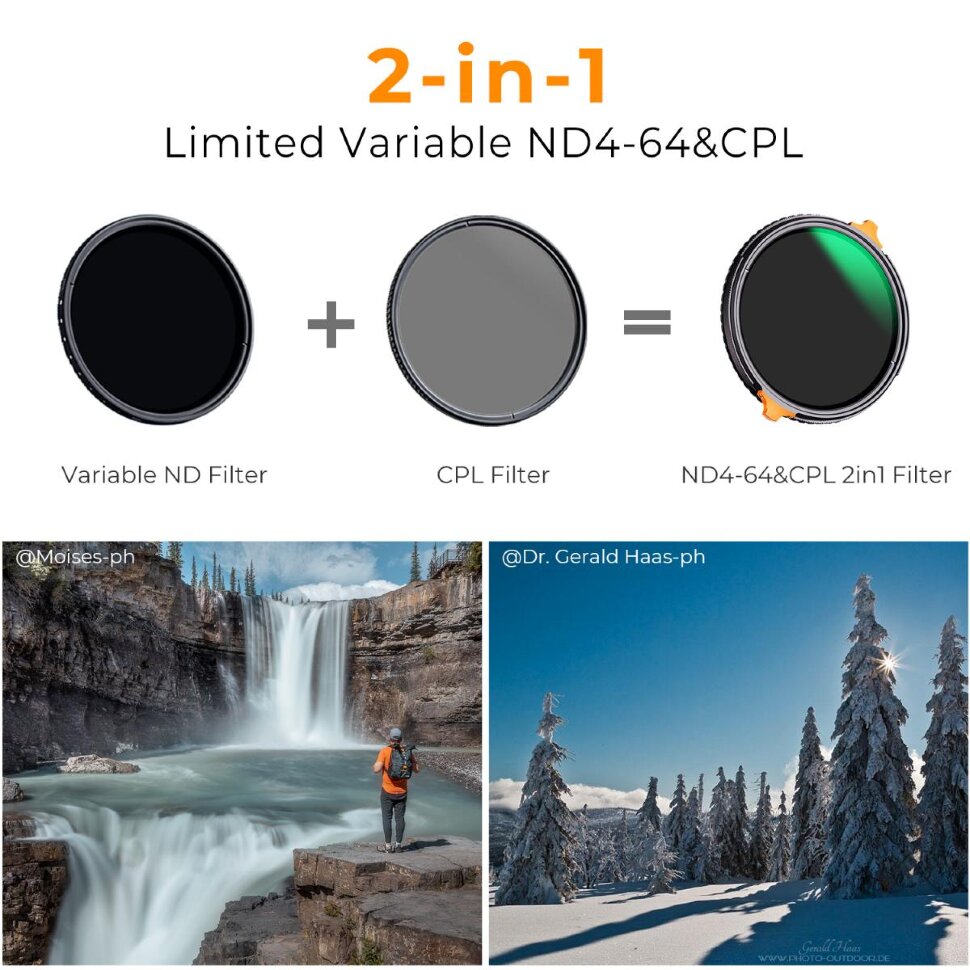 Светофильтр K&F Concept Nano-X CPL/ND4-64 77мм Светофильтр K&F Concept Nano-X CPL/ND4-64 77мм