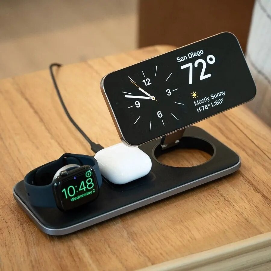Беспроводная зарядка Satechi Qi2 Trio Wireless Charging Pad Беспроводная зарядка Satechi Qi2 Trio Wireless Charging Pad