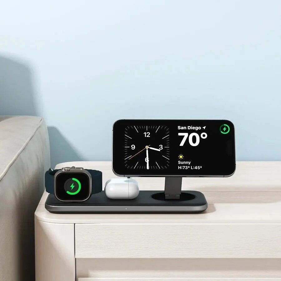 Беспроводная зарядка Satechi Qi2 Trio Wireless Charging Pad Беспроводная зарядка Satechi Qi2 Trio Wireless Charging Pad