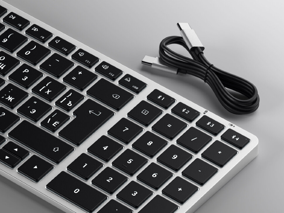 Клавиатура Satechi Slim X2 Bluetooth RU Серебро Клавиатура Satechi Slim X2 Bluetooth RU Серебро