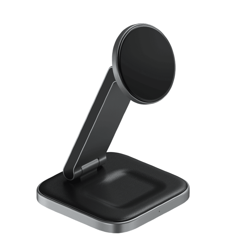 Подставка с беспроводной зарядкой Satechi 2-in-1 Foldable Qi2 Серая Подставка с беспроводной зарядкой Satechi 2-in-1 Foldable Qi2 Серая