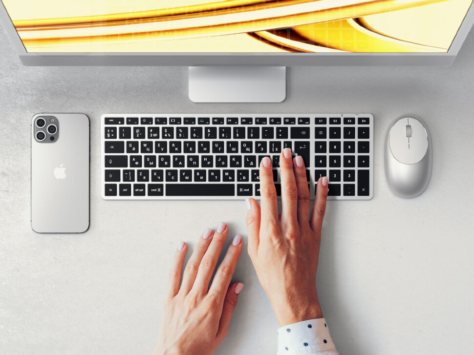 Клавиатура Satechi Slim X2 Bluetooth RU Серая Клавиатура Satechi Slim X2 Bluetooth RU Серая