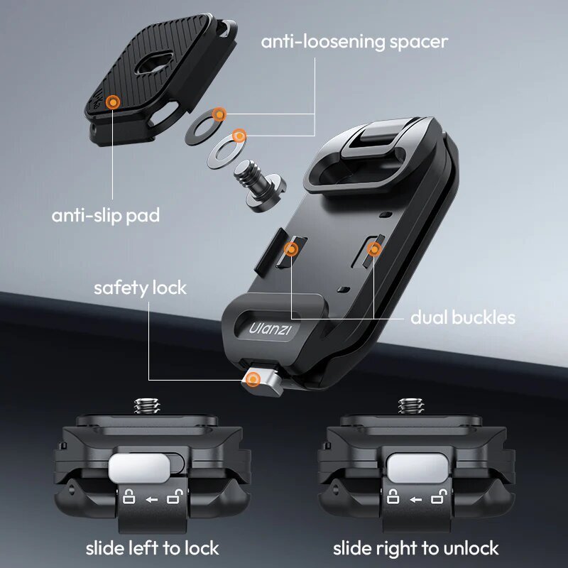 Быстросъёмное крепление Ulanzi UKA07 на лямку рюкзака Быстросъёмное крепление Ulanzi UKA07 на лямку рюкзака