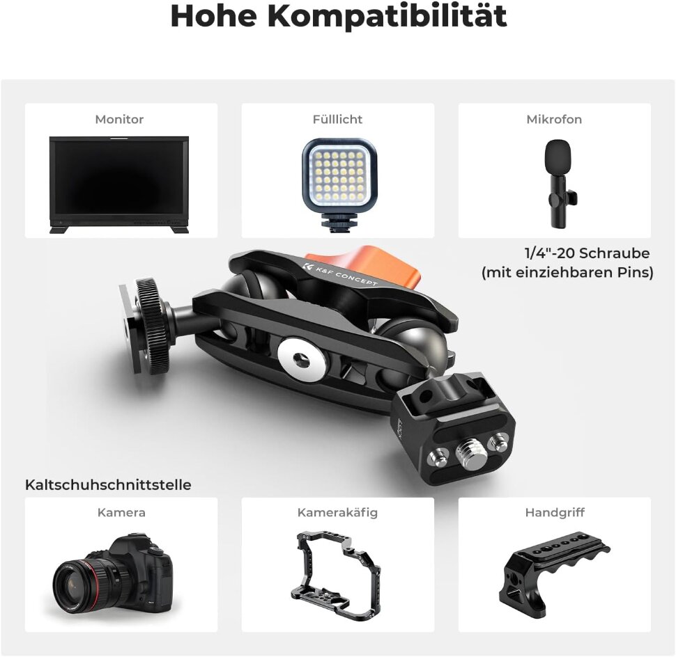 Magic arm K&F Concept MS27 Cold Shoe Magic arm K&F Concept MS27 Cold Shoe