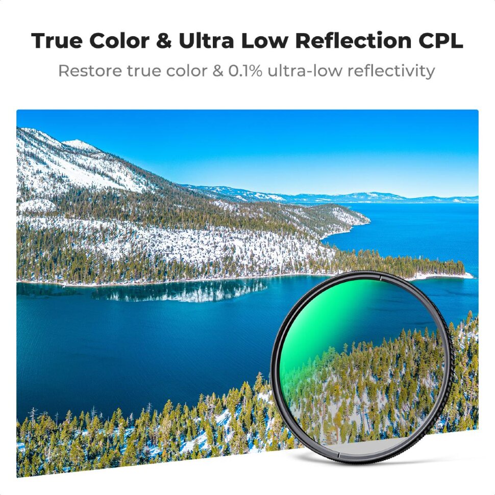 Светофильтр K&F Concept Nano-X Ultra-Low Reflection CPL MRC 62мм Светофильтр K&F Concept Nano-X Ultra-Low Reflection CPL MRC 62мм