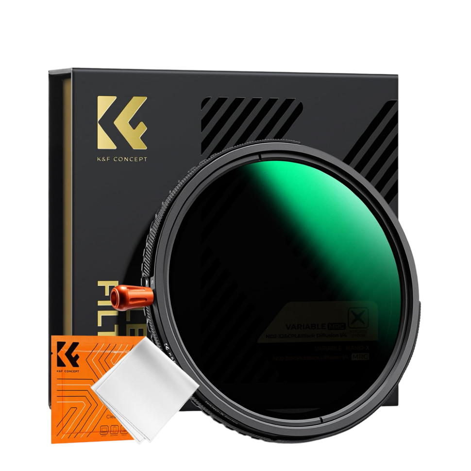Светофильтр K&F Concept Nano-X CPL/ND2-32/Black Diffusion 1/4 62мм