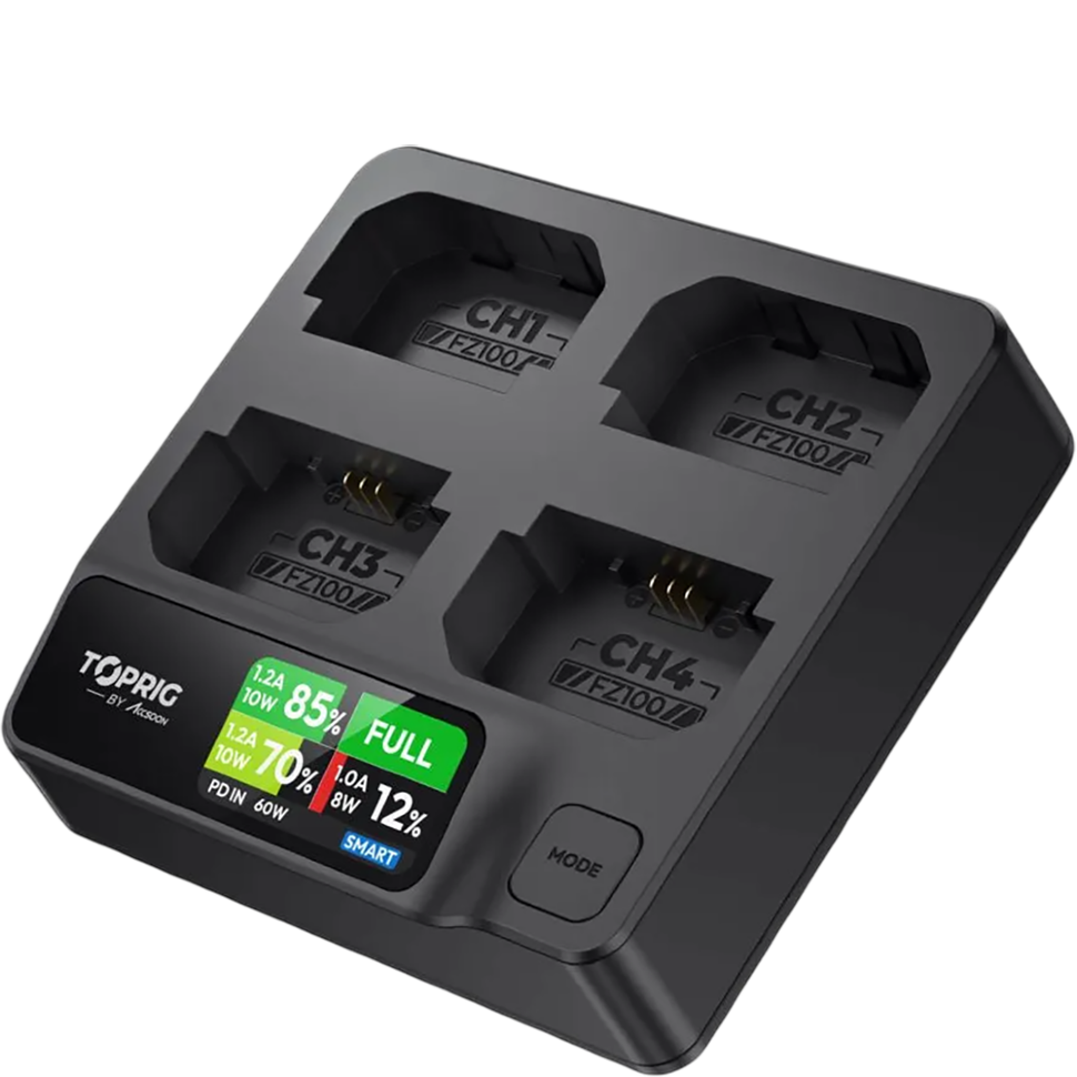 Зарядное устройство Accsoon TOPRIG BC02 4-Bay 100W 4-Bay для NP- FZ100 Зарядное устройство Accsoon TOPRIG BC02 4-Bay 100W 4-Bay для NP- FZ100