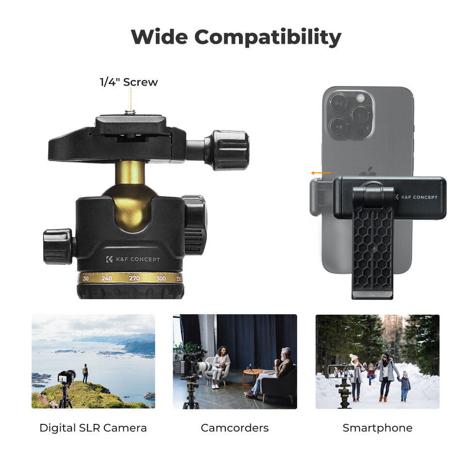 Штатив K&F Concept K234A3 с головой BH-36 Штатив K&F Concept K234A3 с головой BH-36