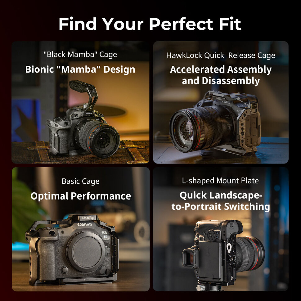 Клетка SmallRig 5029 HawkLock Kit для Canon R5 Mark II Клетка SmallRig 5029 HawkLock Kit для Canon R5 Mark II