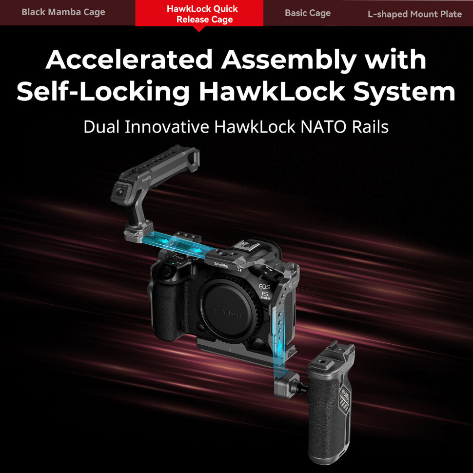 Клетка SmallRig 5029 HawkLock Kit для Canon R5 Mark II Клетка SmallRig 5029 HawkLock Kit для Canon R5 Mark II