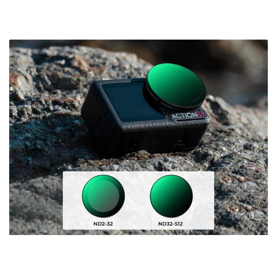 Комплект светофильтров K&F Concept ND2-32, 32-512 для DJI Osmo Action 5 Pro/4/3 (2шт) Комплект светофильтров K&F Concept ND2-32, 32-512 для DJI Osmo Action 5 Pro/4/3 (2шт)