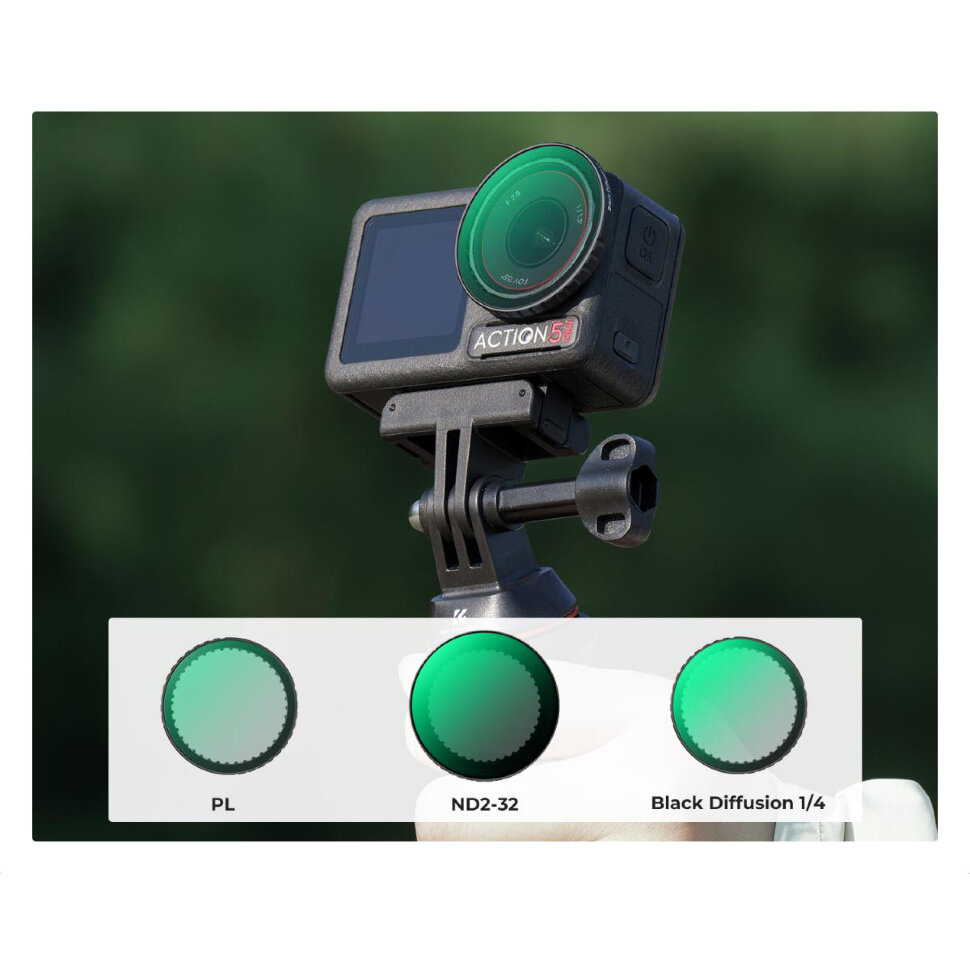 Комплект светофильтров K&F Concept ND2-32, CPL, Black Mist 1/4 для DJI Osmo Action 5 Pro/4/3 (3шт) Комплект светофильтров K&F Concept ND2-32, CPL, Black Mist 1/4 для DJI Osmo Action 5 Pro/4/3 (3шт)