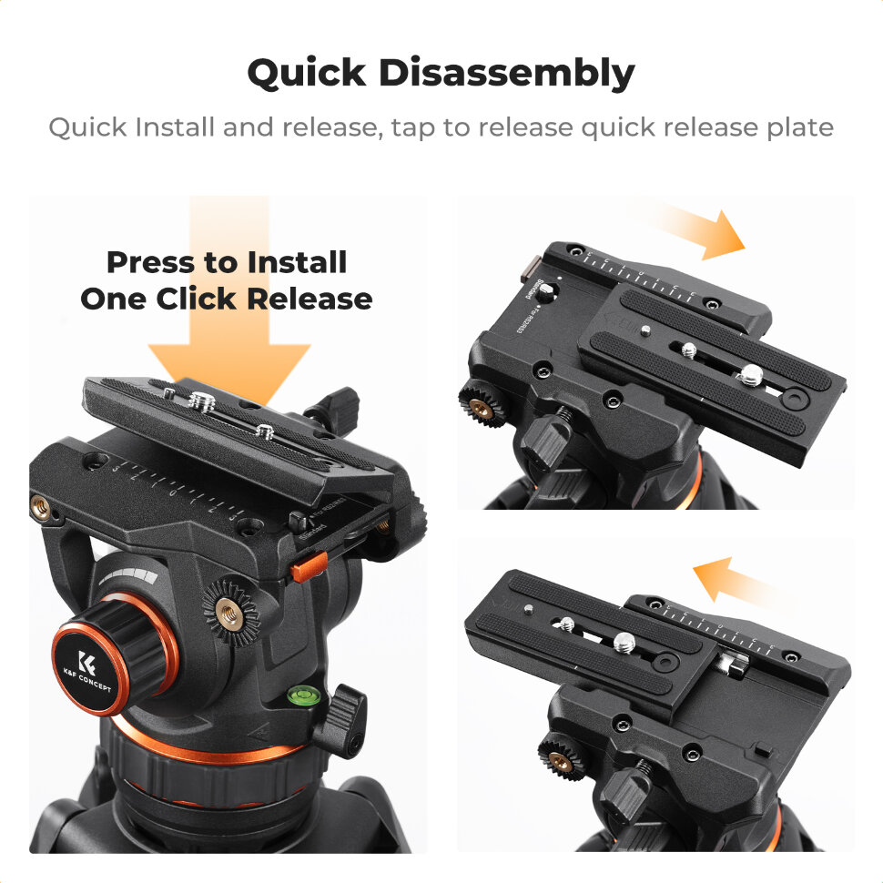 Штатив K&F Concept VA3 с головой BV60 Штатив K&F Concept VA3 с головой BV60