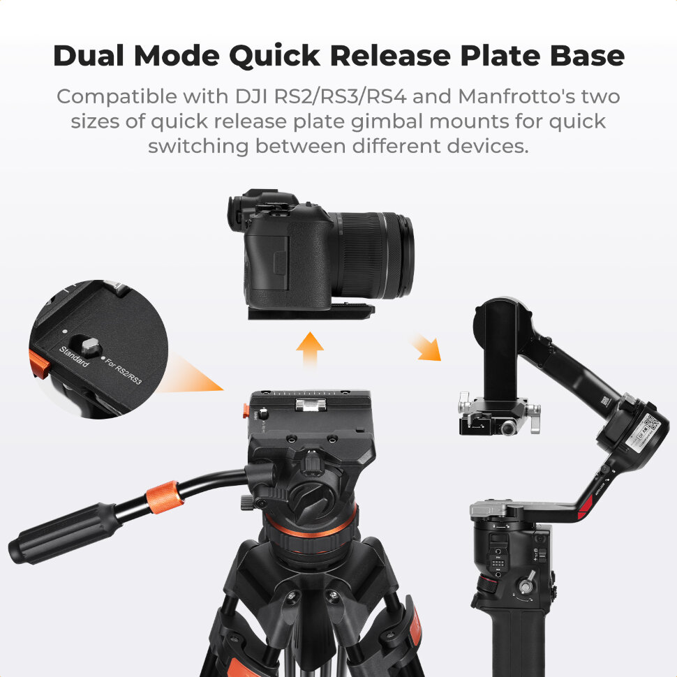 Штатив K&F Concept VA3 с головой BV60 Штатив K&F Concept VA3 с головой BV60