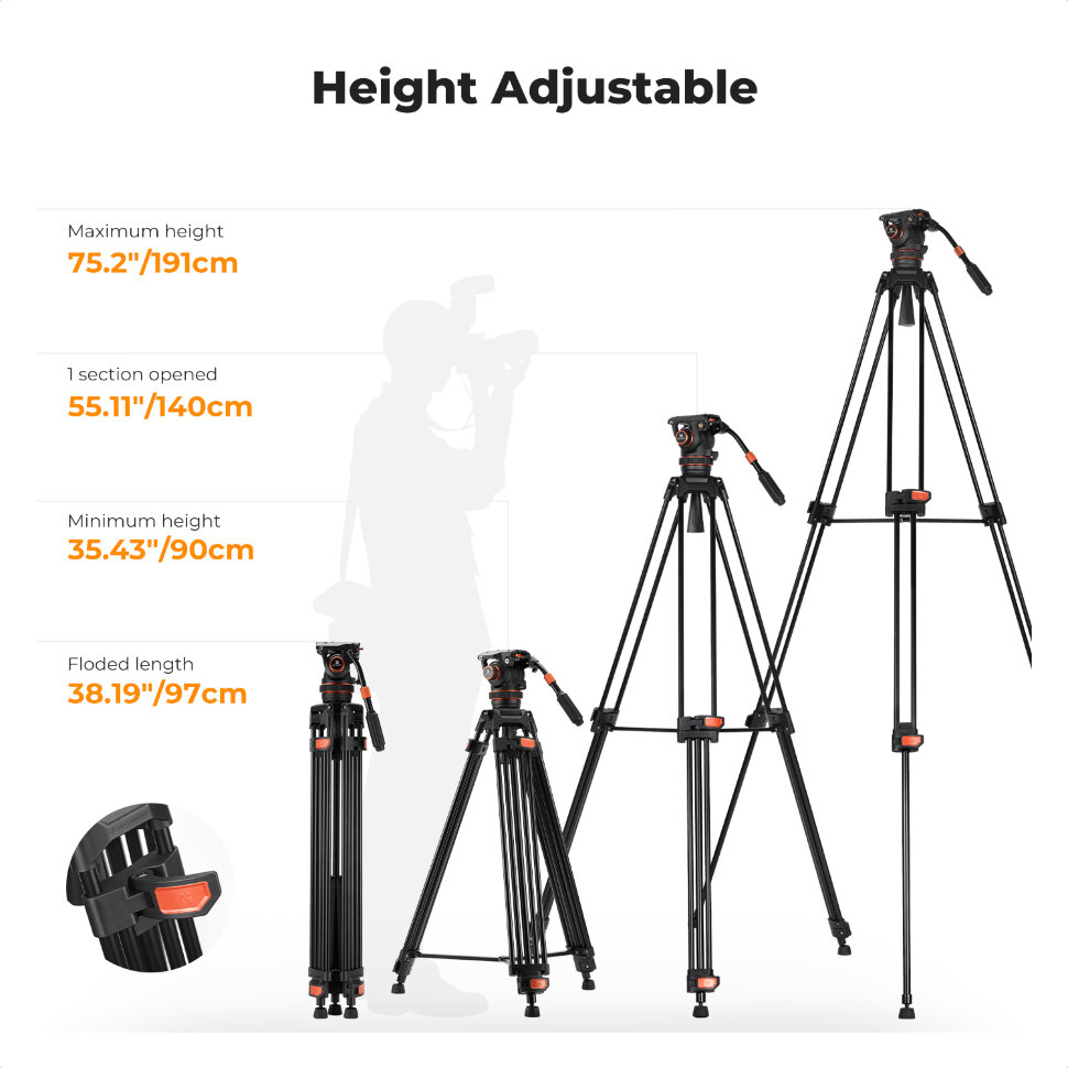 Штатив K&F Concept VA3 с головой BV60 Штатив K&F Concept VA3 с головой BV60