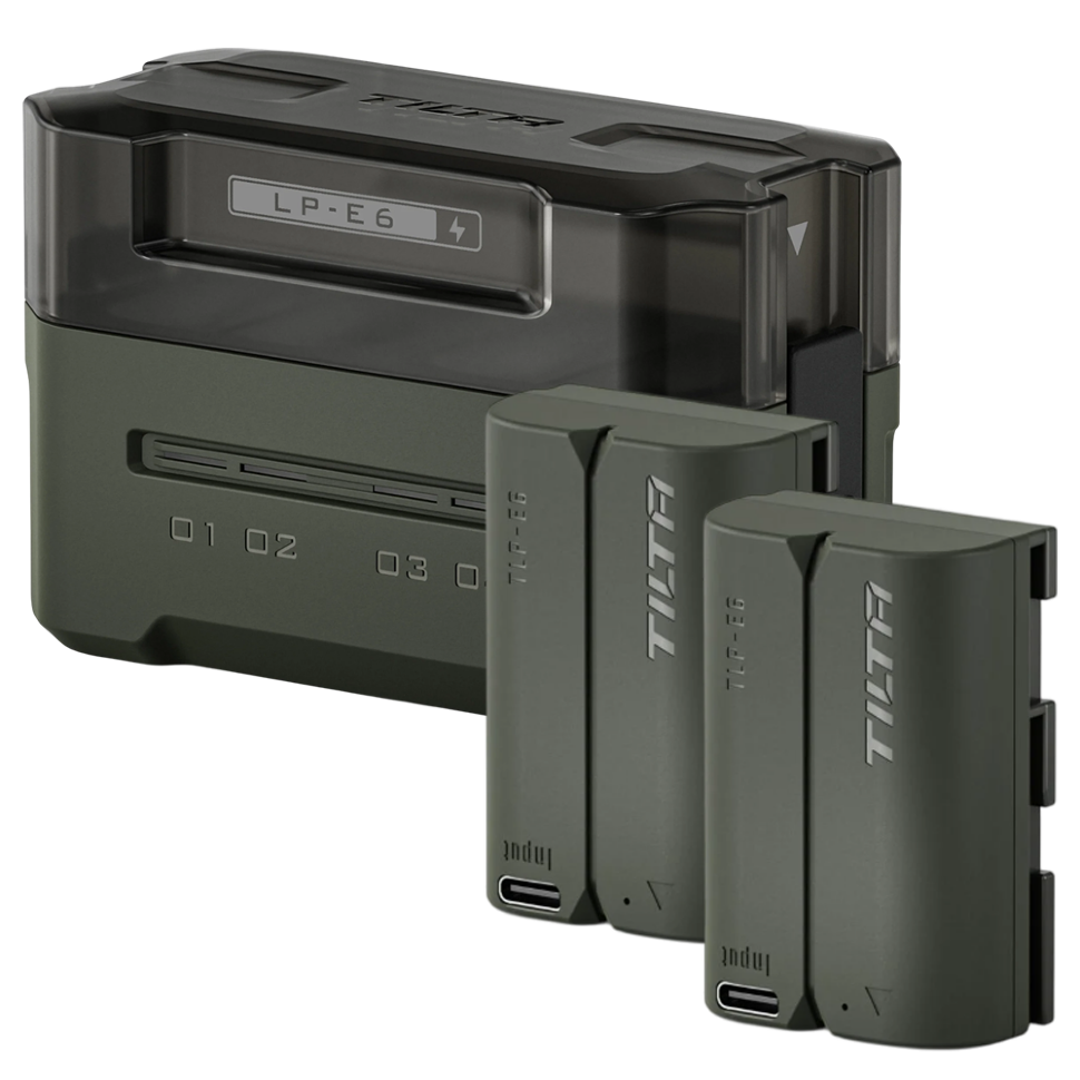 2 аккумулятора LP-E6P + зарядный кейс Tilta Charging Station Зелёный 2 аккумулятора LP-E6P + зарядный кейс Tilta Charging Station Зелёный