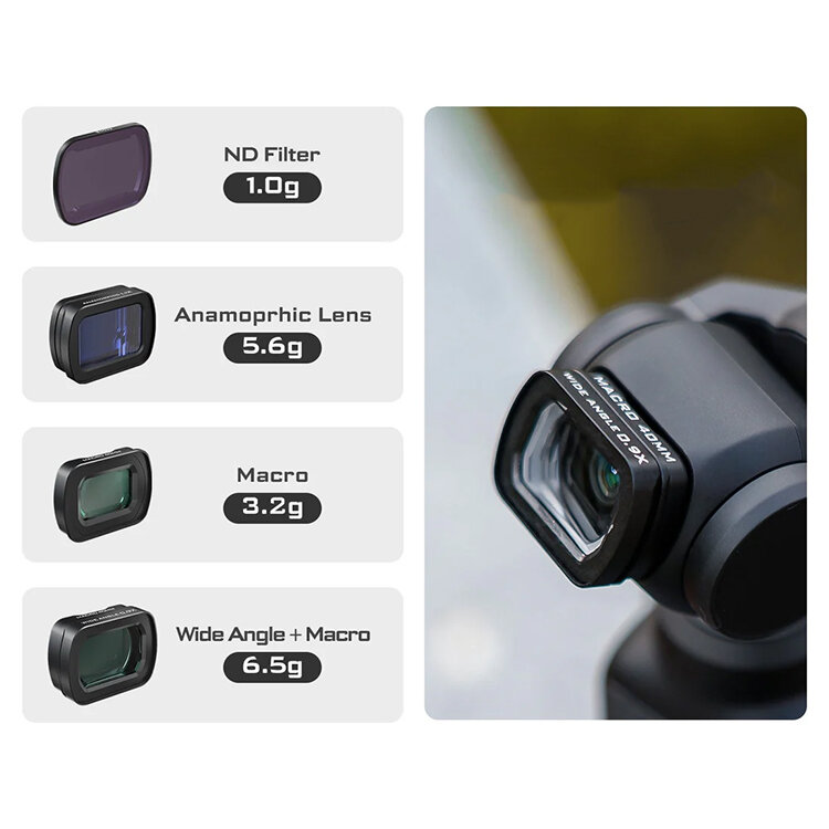 Комплект оптики Freewell CLWND для DJI Osmo Pocket 3 (3 объектива + 3 фильтра) Комплект оптики Freewell CLWND для DJI Osmo Pocket 3 (3 объектива + 3 фильтра)