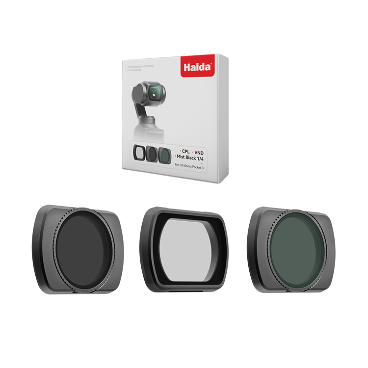 Комплект светофильтров Haida NanoPro Magnetic Filter Kit для DJI Osmo Pocket 3 (CPL,VND, Mist Black 1/4 ) Комплект светофильтров Haida NanoPro Magnetic Filter Kit для DJI Osmo Pocket 3 (CPL,VND, Mist Black 1/4 )