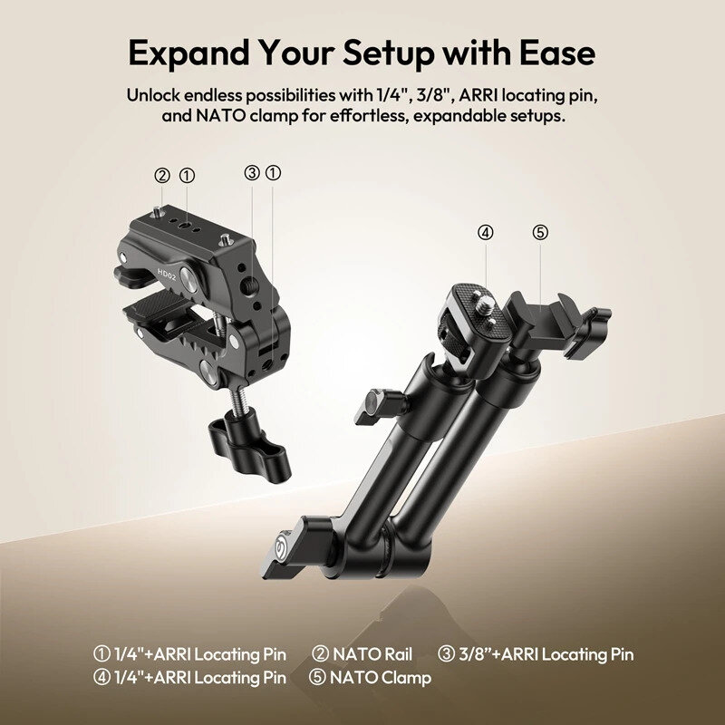 Magic arm с зажимом Ulanzi HD02 10" Magic arm с зажимом Ulanzi HD02 10"